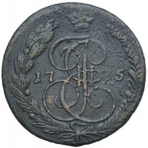 Rosja, Katarzyna II, 5 kopiejek 1775 EM, Jekaterinburg