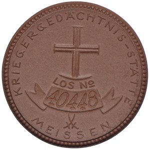 Niemcy, medal porcelanowy, KRIEGER GEDACHTNIS STATTE - Miśnia