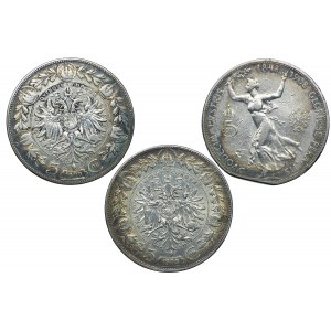 Austria-Hungary, Franz Joseph I, 5 crowns 1900, 1908, 1909 (3pc).