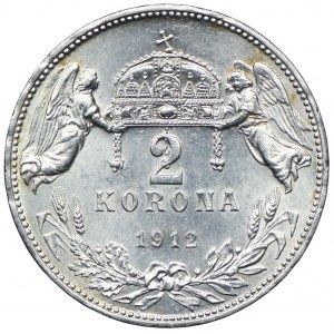 Hungary, Franz Joseph I, 2 crowns 1912 KB, Kremnica