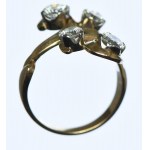 Gold ring with diamonds 1.61 ct (2 diamonds 1.04 ct, 2 diamonds 0.57 ct)