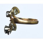 Gold ring with diamonds 1.61 ct (2 diamonds 1.04 ct, 2 diamonds 0.57 ct)