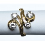 Gold ring with diamonds 1.61 ct (2 diamonds 1.04 ct, 2 diamonds 0.57 ct)