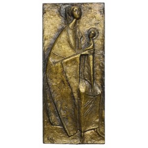 Plakieta Madonna z dzieciątkiem - Jan Paweł II w Austrii, 1988 Na odwrocie: Paps Johannes Paulus II in Österreich 1988 Ja zum Glauben Ja zum Leben