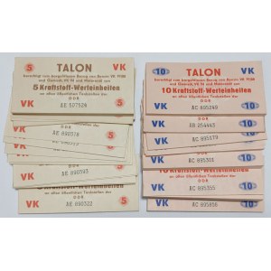 DDR-Niemiecka Republika Demokartyczna, TALONY na paliwo 5, 10 litrów (485szt.)