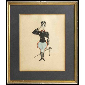 ITALY, Kingdom Caricature of Lieutenant Cavalry