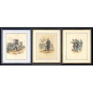 ITALY, Kingdom Lot of three lithographs depicting various military types