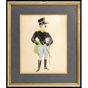 ITALY, Kingdom Cavalry officer caricature