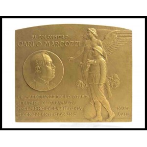 ITALY, Kingdom Commemorative plaque: TO COLONEL CARLO MARCOZZI