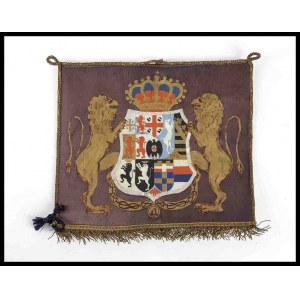 ITALY, Kingdom Drape with hand painted Savoy coat of arms