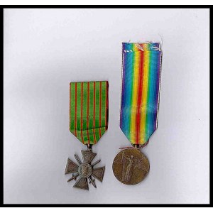 FRANCE Lot of two World War I medals