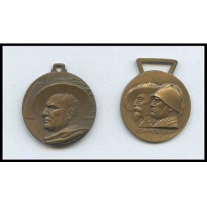 ITALY, Kingdom Lot of 2 medals - Mussolini and Bersagliere