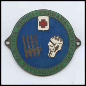 ITALY, Kingdom Enamelled plate of the Fascist doctors union of Ferrara