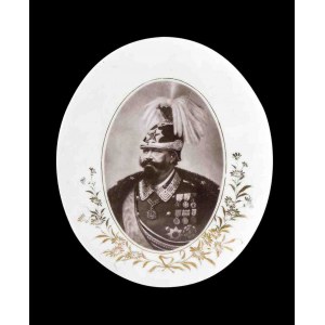 ITALY, Kingdom Porcelain plate with portrait of Vittorio Emanuele II