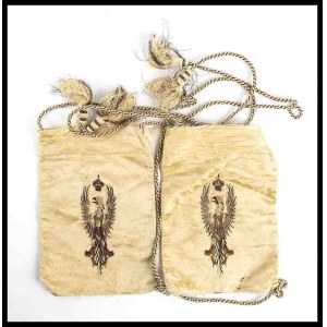 ITALY, Kingdom Lot of two silk bags with embroidered emblem of Savoia