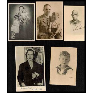 ITALY, Kingdom Lot of 4 photos and 2 postcards with portraits of the members of the Savoy family, some with dedications