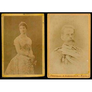 ITALY, Kingdom Lot of two photos: Queen Margherita and Umberto
