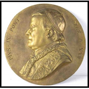 Bronze tondo depicting Pius IX