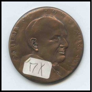 Paul VI commemorative medal, bronze