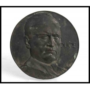 ITALIE, Royaume Tondo avec le portrait de Benito Mussolini