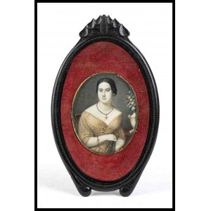 Miniature portrait in oval frame