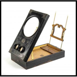 Easel with lenses for miniaturist, early 19th century