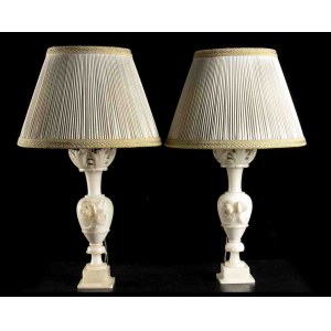Pair of alabaster lamps