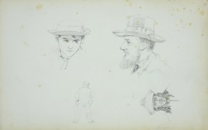 Stanisław CHLEBOWSKI (1835-1884), Studium postaci i trzy głowy męskie