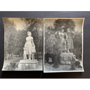 STALINOGRÓD. Súbor 4 fotografií sôch namiešaných vo WPKiW [1953-1956].