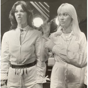 ABBA. Set of 3 photographs from the visit of the musical group ABBA to Poland. Warsaw [1976].
