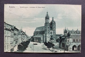 KRAKÓW. Główny Rynek z kościołem N. Panny Maryi [1903]