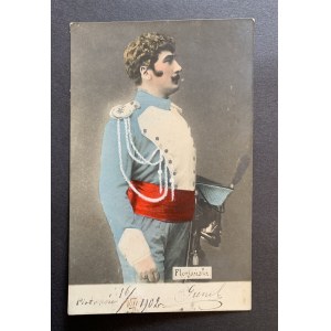 MILITARY. Florjanski. Hand colored postcard [1902].
