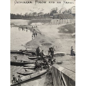 OSTROŁĘKA. Rybolov na rieke Narew [1911].