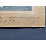 PAINTERS ? ARTISTS ? Tableau. 7 men. Signatures [early 20th century].