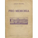 URBAŃSKI Antoni - Pro memoria. The 4th series of the shattered borderland manors [first edition 1929].