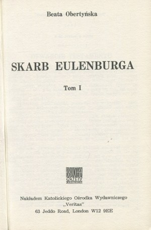 OBERTYŃSKA Beata - Skarb Eulenburga [wydanie pierwsze Londyn 1987-1988]