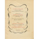 Inventář katedry chemie bývalé univerzity ve Vilniusu, kterou zahájil Jędrzej Śniedecki (...) [1938] [vyryl Tadeusz Gronowski] [AUTOGRAF A DEDIKACE JANA MUSZYŃSKÉHO PRO ROBERTA REMBIELIŃSKÉHO]