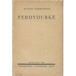 GOMBROWICZ Witold - Ferdydurke [prvé vydanie 1938] [il. Bruno Schulz].