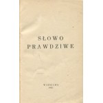 BACZYŃSKI, GAJCY, GAŁCZYŃSKI a kol. - Pravdivé slovo. Antologie poezie [1942] [obálka: Tadeusz Gronowski] [konspirační tisk].