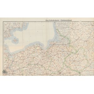 [Mapa] Gea-Verkehrskarte Ostdeutschland mit den Nachbargebieten [mapa Polska a Německa] [1938].