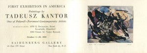 KANTOR Tadeusz - First exhibition in America [invitation] [New York 1960].