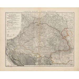 [mapa] Galicja, Węgry i kraje przyległe [1904]