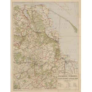 [mapa] Turystyczna mapa polskiego wybrzeża i Kaszubskiej Szwajcarii [ok. 1932]