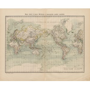 [Mapa] Mapa Zeme v Mercatorovej projekcii s vyznačením morských prúdov [1904].