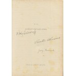 Ein eintägiger Brief zum Gedenken an Józef Piłsudski [Grenoble 1941] [AUTOGRAPHIEN von W. Pobóg-Malinowski, Cz. Chowaniec und J. Paczkowski].