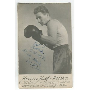 [Photograph] Józef Kruża. European boxing champion 1953 [AUTOGRAPH].