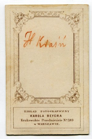 [fotografia tekturkowa] Zygmunt Krasiński [Karol Beyer Warszawa lata 50. XIX wieku]