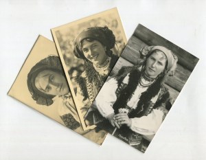 [fotografia] SEŃKOWSKI Mikołaj - Zestaw 3 fotografii z Hucułkami [lata 20-30. XX wieku]