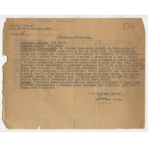 [Varšavské povstání] Sekce Sarna. Situační zpráva z 29.08.1944 [s podpisem Narcyze Łopianowského alias Sarny].