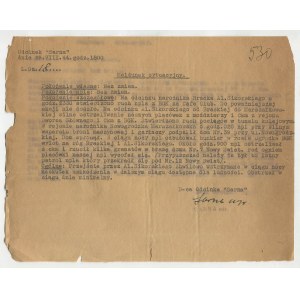 Sektion Sarna [Warschauer Aufstand]. Lagebericht vom 29.08.1944 [mit der Unterschrift von Narcyz Łopianowski alias Sarna].